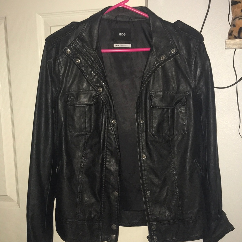 Black leather jacket